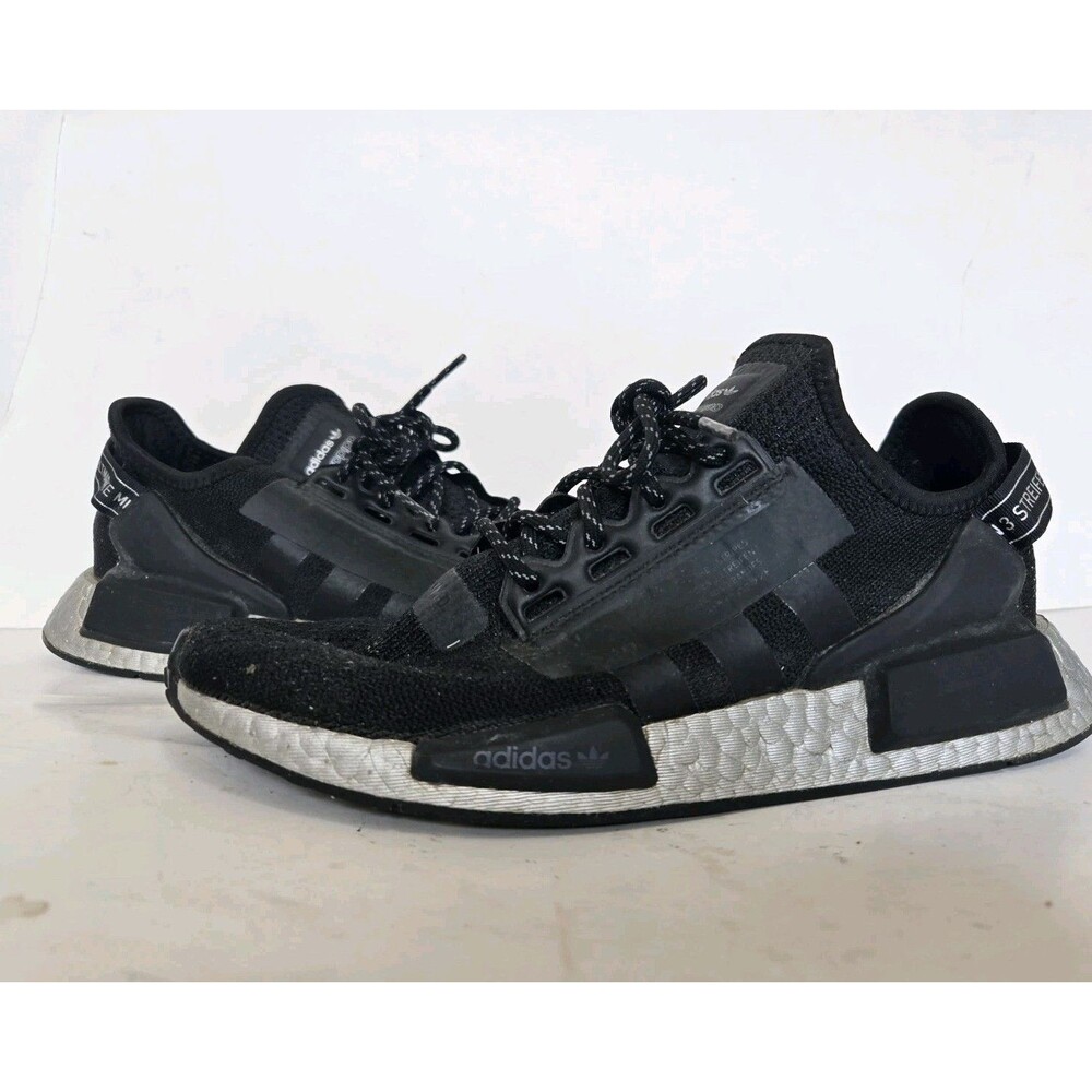 Adidas Shoes‎ Womens Sz 8 NMD R1.V2 Black Silver Running Sneakers Athletic Gym